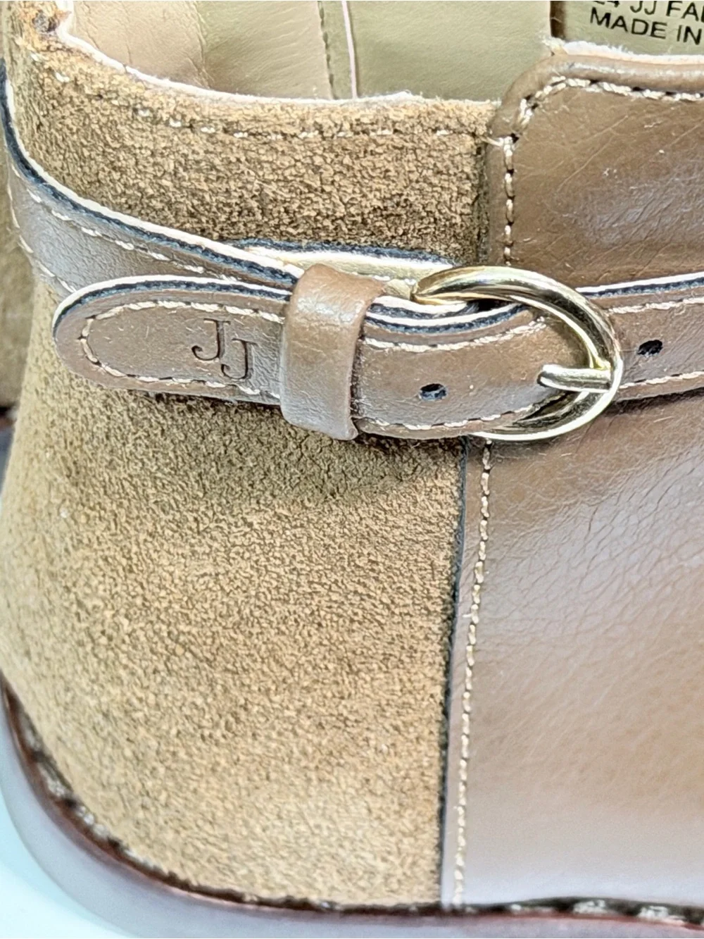 Janie and Jack Brown Leather Ankle Boots with Buckle